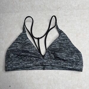 Victoria Sport Lightly Lined Triangle Bralette Gray Black Heathered Small S EUC